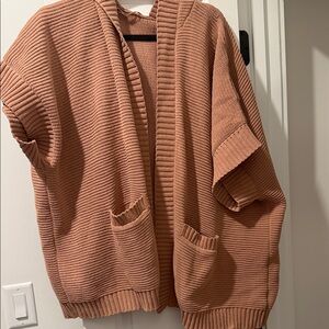 Aerie Women's Tan Hooded Poncho